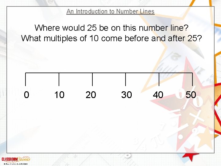 An Introduction to Number Lines Where would 25 be on this number line? What