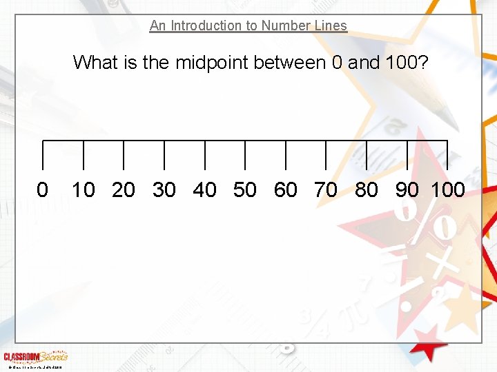 An Introduction to Number Lines What is the midpoint between 0 and 100? 0