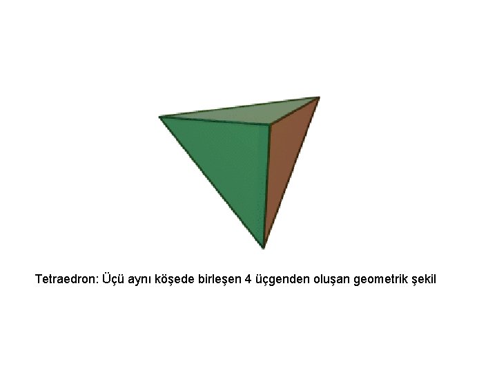 Tetraedron: Üçü aynı köşede birleşen 4 üçgenden oluşan geometrik şekil 