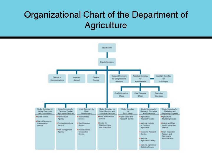 Organizational Chart of the Department of Agriculture 