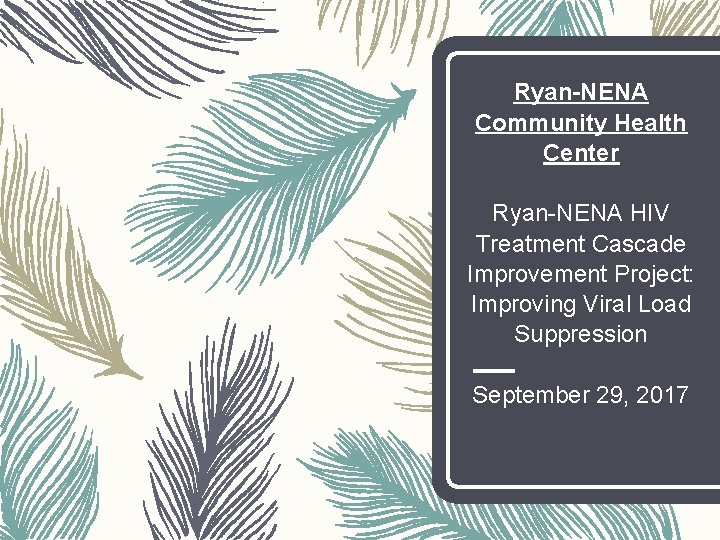 Ryan-NENA Community Health Center Ryan-NENA HIV Treatment Cascade Improvement Project: Improving Viral Load Suppression