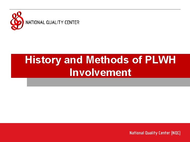 History and Methods of PLWH Involvement 