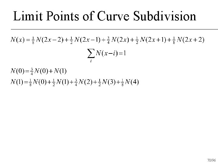 Limit Points of Curve Subdivision 70/96 