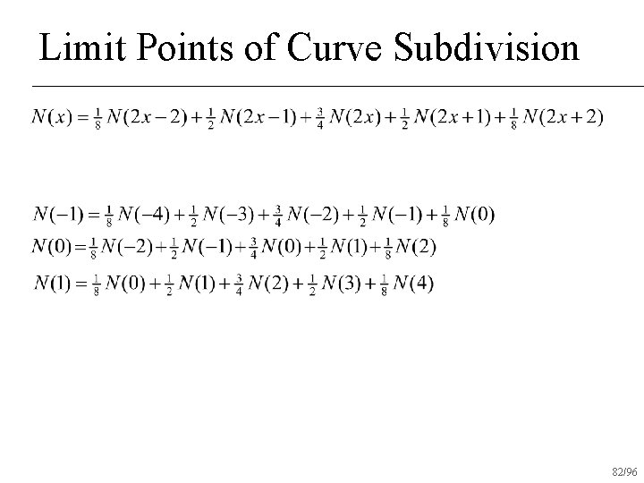 Limit Points of Curve Subdivision 82/96 