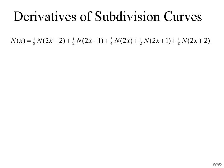 Derivatives of Subdivision Curves 88/96 
