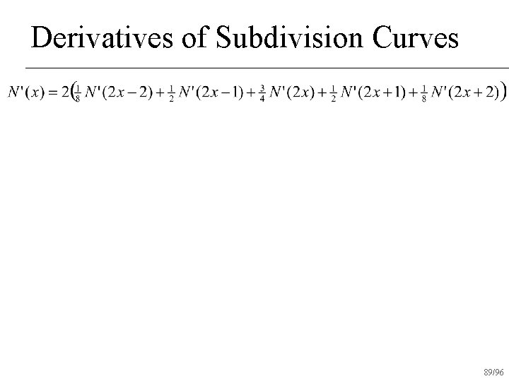 Derivatives of Subdivision Curves 89/96 