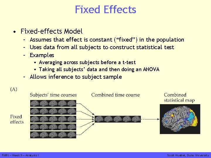 Fixed Effects • Fixed-effects Model – Assumes that effect is constant (“fixed”) in the