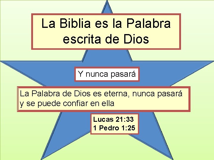 La Biblia es la Palabra escrita de Dios Y nunca pasará La Palabra de