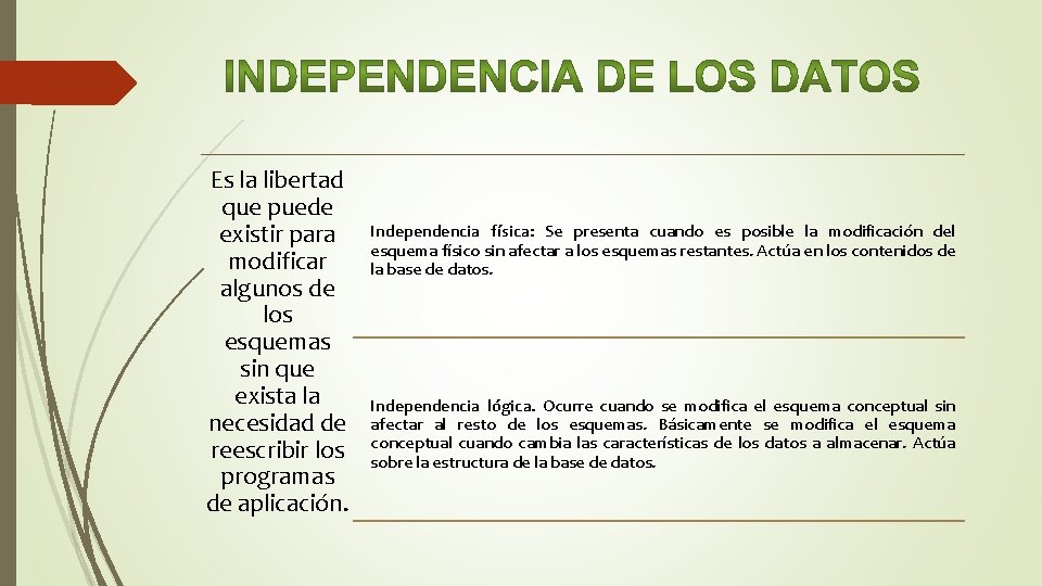 Es la libertad que puede existir para modificar algunos de los esquemas sin que