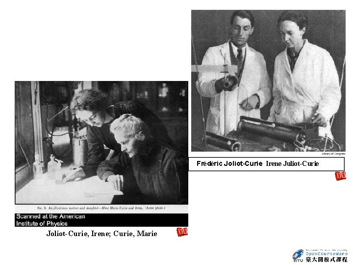 Frédéric Joliot-Curie Irene Juliot-Curie Joliot-Curie, Irene; Curie, Marie 