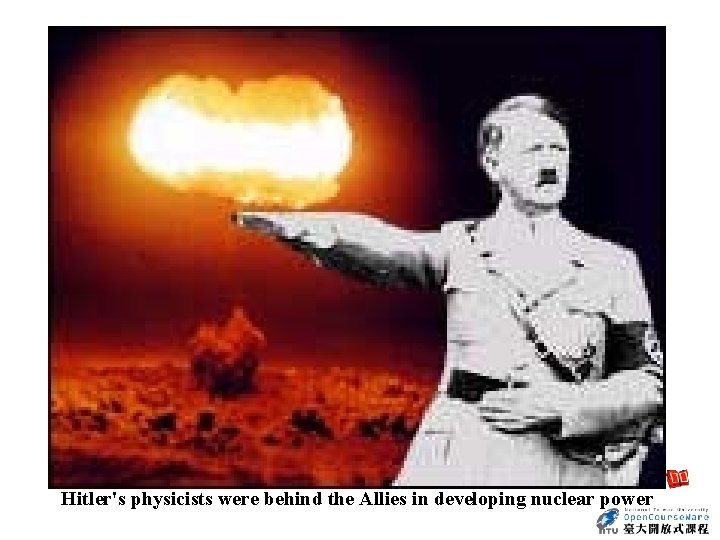 Hitler's physicists were behind the Allies in developing nuclear power 