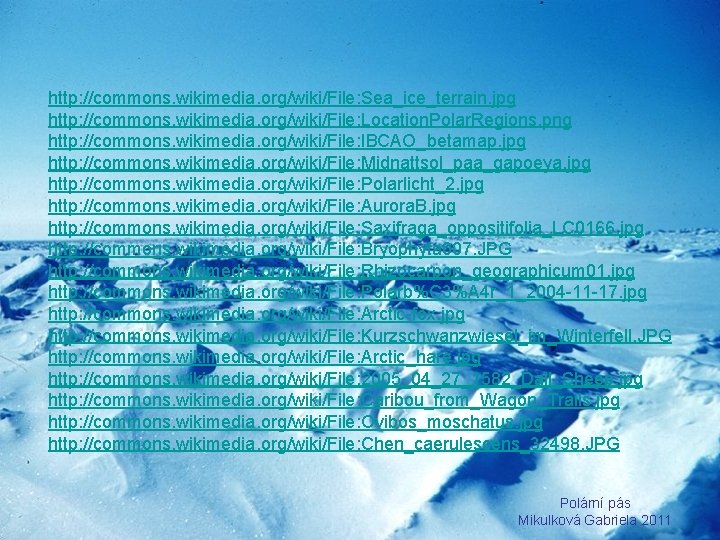 http: //commons. wikimedia. org/wiki/File: Sea_ice_terrain. jpg http: //commons. wikimedia. org/wiki/File: Location. Polar. Regions. png