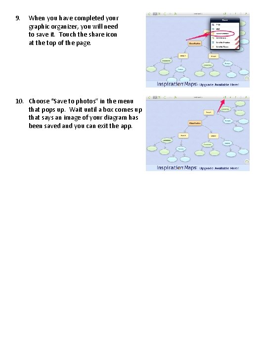 9. When you have completed your graphic organizer, you will need to save it.