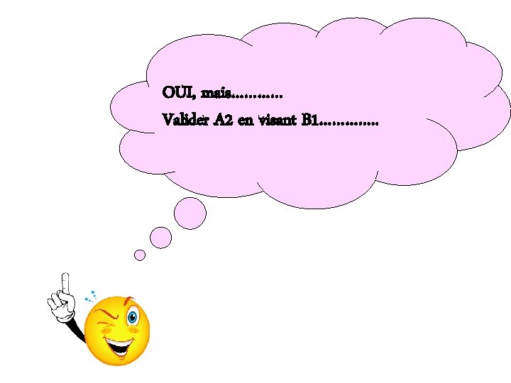 OUI, mais………… Valider A 2 en visant B 1…………. . 