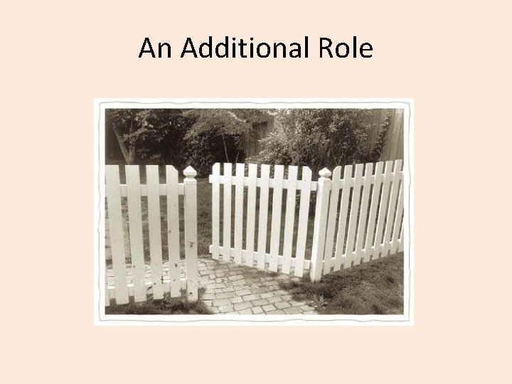 An Additional Role 