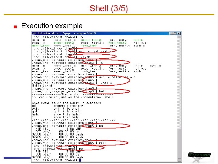 Shell (3/5) Execution example 21 