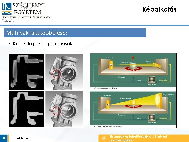 Képalkotás Műhibák kiküszöbölése: • Képfeldolgozó algoritmusok 18 2014. 06. 18 Elvárások és lehetőségek a