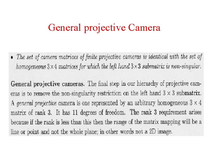 General projective Camera 
