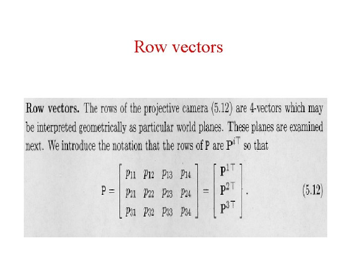 Row vectors 