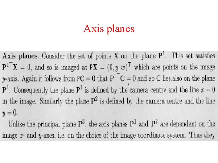 Axis planes 
