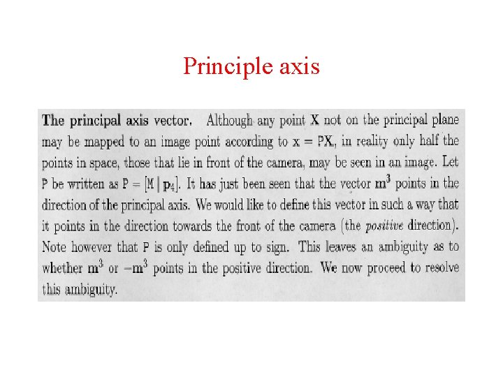 Principle axis 