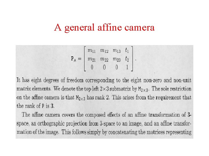 A general affine camera 