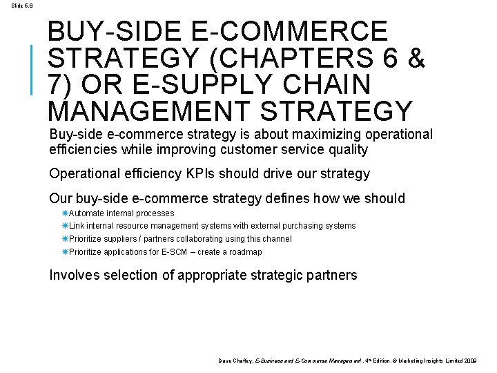 Slide 5. 8 BUY-SIDE E-COMMERCE STRATEGY (CHAPTERS 6 & 7) OR E-SUPPLY CHAIN MANAGEMENT