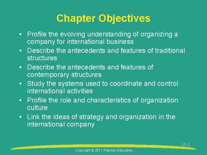 Chapter Objectives • Profile the evolving understanding of organizing a company for international business