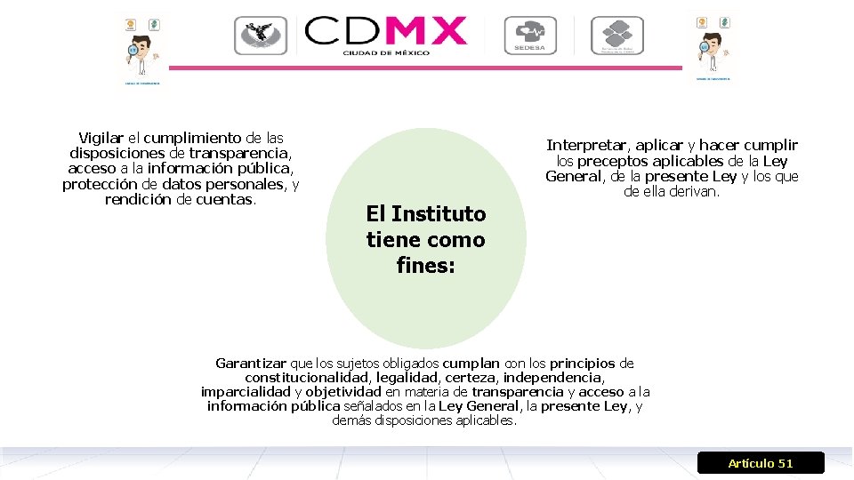 Vigilar el cumplimiento de las disposiciones de transparencia, acceso a la información pública, protección