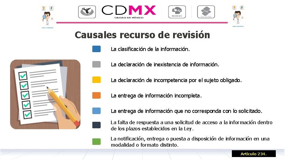 Causales recurso de revisión La clasificación de la información. La declaración de inexistencia de