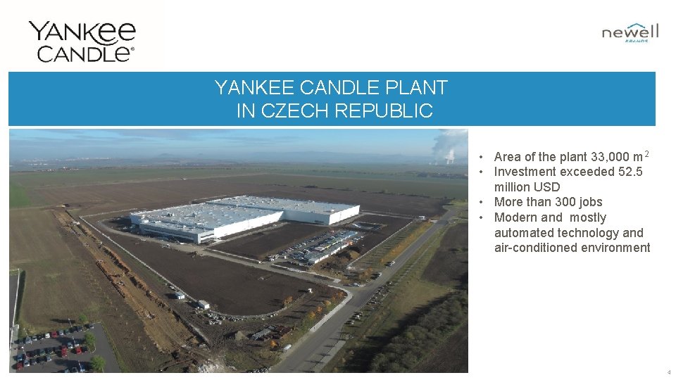 YANKEE CANDLE PLANT IN CZECH REPUBLIC • Area of the plant 33, 000 m