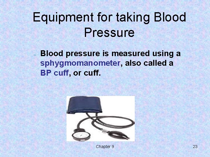 Equipment for taking Blood Pressure – Blood pressure is measured using a sphygmomanometer, also Equipment for taking Blood Pressure – Blood pressure is measured using a sphygmomanometer, also