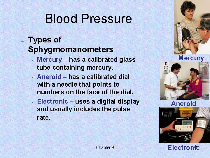 Blood Pressure – Types of Sphygmomanometers • • • Mercury – has a calibrated Blood Pressure – Types of Sphygmomanometers • • • Mercury – has a calibrated