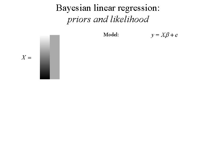 Bayesian linear regression: priors and likelihood Model: 