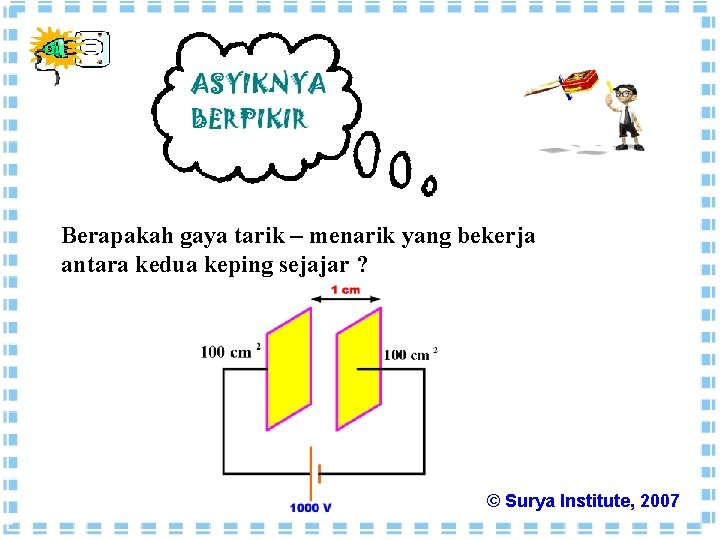 Berapakah gaya tarik – menarik yang bekerja antara kedua keping sejajar ? © Surya