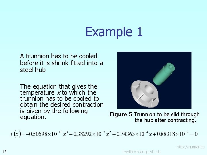 Example 1 A trunnion has to be cooled before it is shrink fitted into