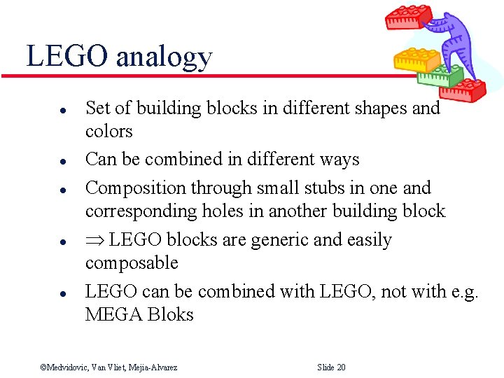 LEGO analogy l l l Set of building blocks in different shapes and colors