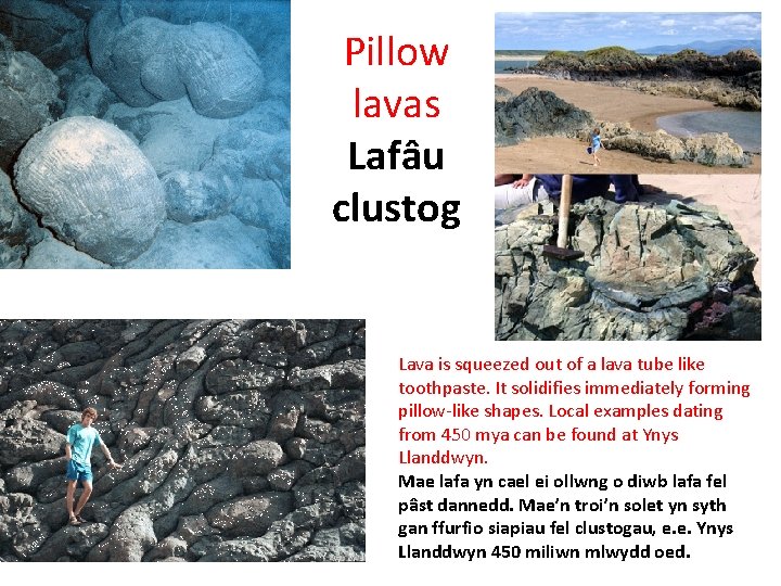 Pillow lavas Lafâu clustog Lava is squeezed out of a lava tube like toothpaste.