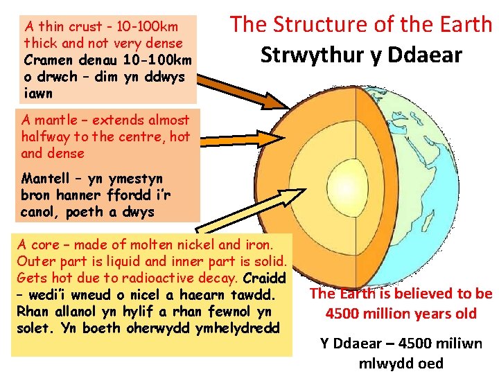 A thin crust - 10 -100 km thick and not very dense Cramen denau