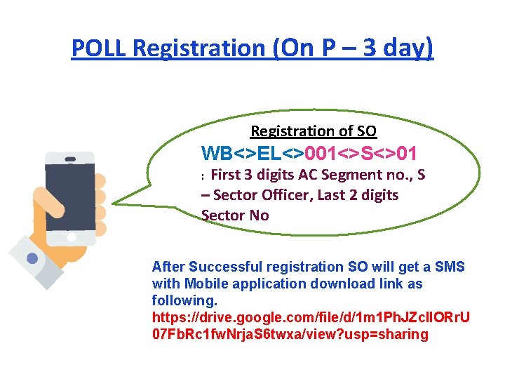 POLL Registration (On P – 3 day) Registration of SO WB<>EL<>001<>S<>01 First 3 digits