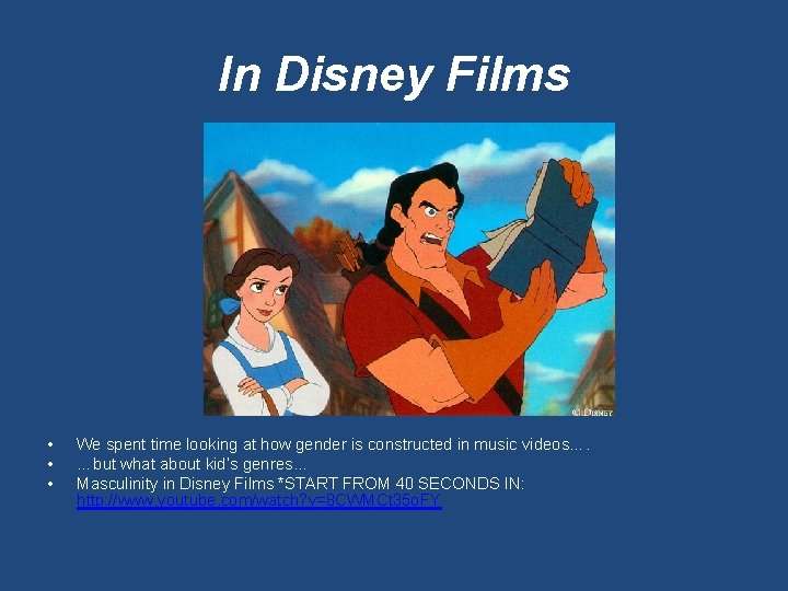 In Disney Films • • • We spent time looking at how gender is