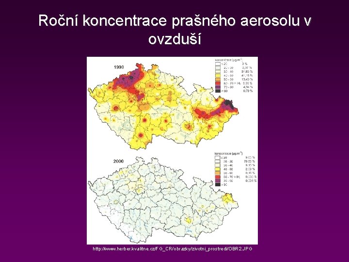 Roční koncentrace prašného aerosolu v ovzduší http: //www. herber. kvalitne. cz/FG_CR/obrazky/zivotni_prostredi/OBR 2. JPG 