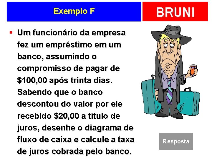 Exemplo F § Um funcionário da empresa fez um empréstimo em um banco, assumindo