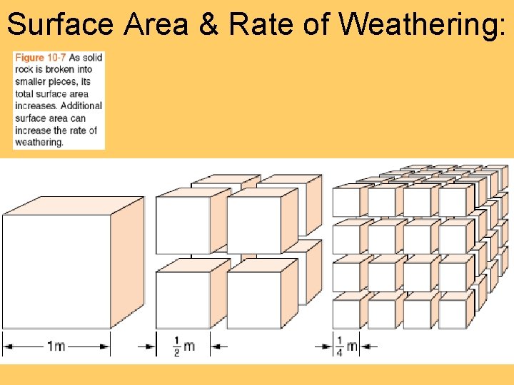 Surface Area & Rate of Weathering: 