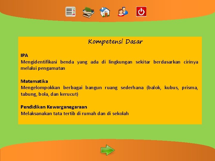 PEMBELAJARAN INTERAKTIF Kompetensi Dasar IPA Mengidentifikasi benda yang ada di lingkungan sekitar berdasarkan cirinya