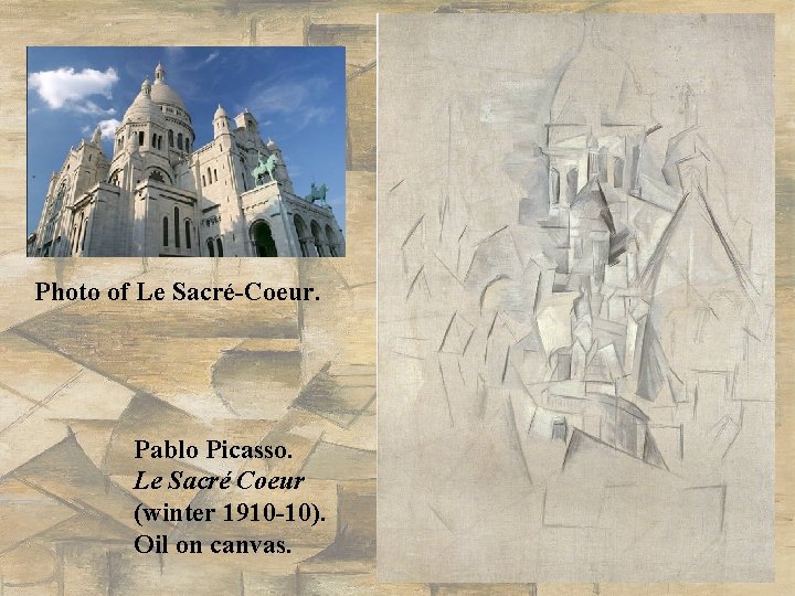Photo of Le Sacré-Coeur. Pablo Picasso. Le Sacré Coeur (winter 1910 -10). Oil on Photo of Le Sacré-Coeur. Pablo Picasso. Le Sacré Coeur (winter 1910 -10). Oil on