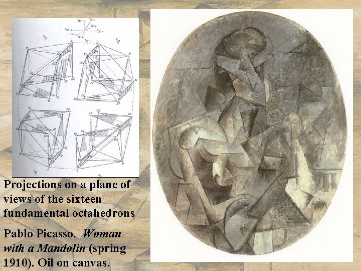 Projections on a plane of views of the sixteen fundamental octahedrons Pablo Picasso. Woman