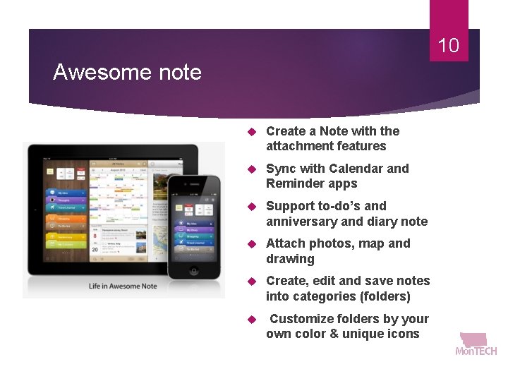 10 Awesome note Create a Note with the attachment features Sync with Calendar and