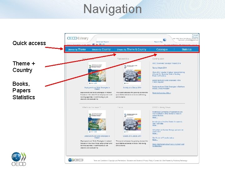Navigation Quick access Theme + Country Books, Papers Statistics 