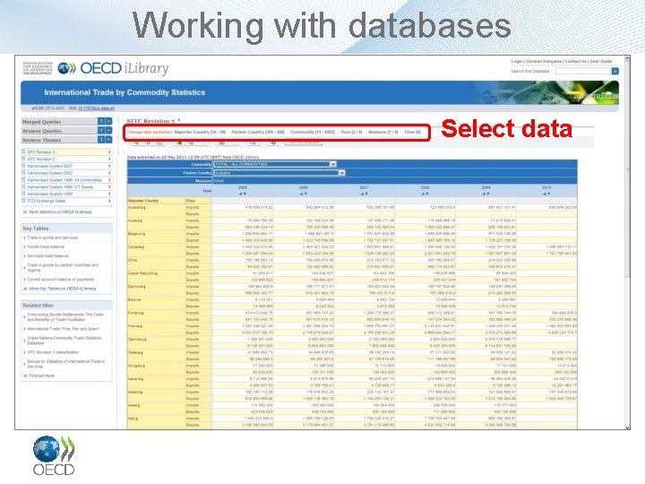Working with databases Select data 